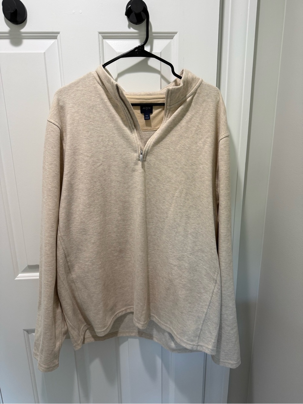J. Crew Men's Cream Half-Zip Sweater